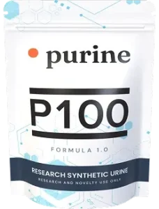 P100 Powdered Synthetic Urine Kit by Purine — complete kit on white background