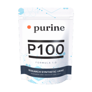 P100 Powdered Synthetic Urine Kit by Purine — complete kit on white background